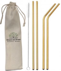 Reusable Eco-friendly Stainless Steel Straws – Set of 4