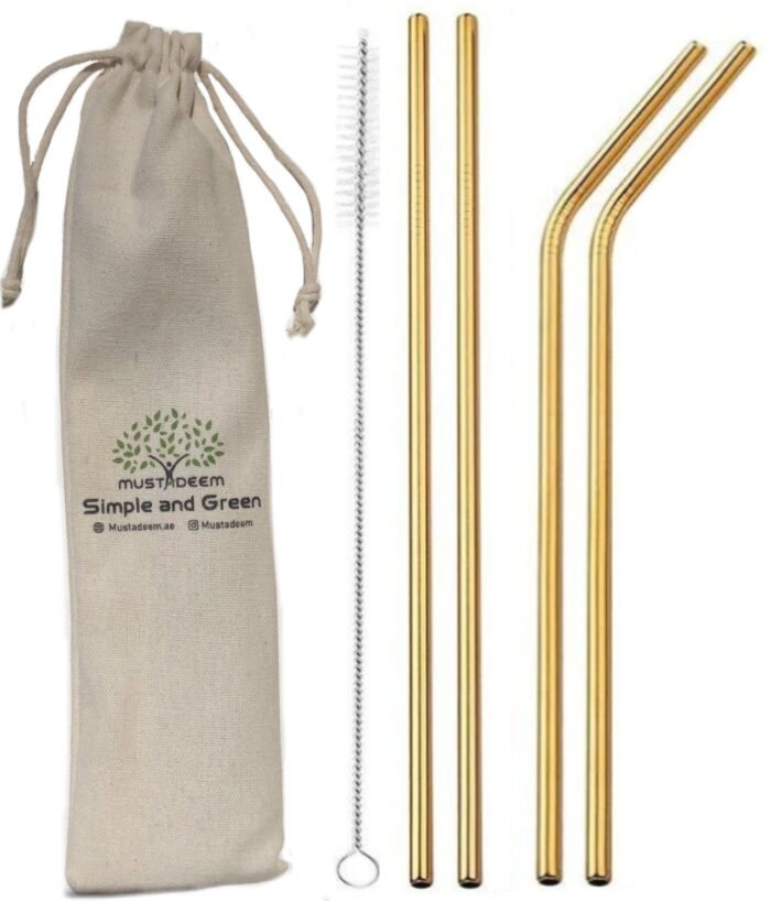 Reusable Eco-friendly Stainless Steel Straws – Set of 4 - Image 2