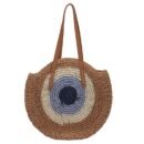 Colorful straw beach bag