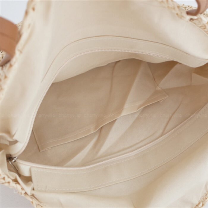 Brocade straw beach bag - Image 2
