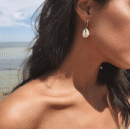 coffee bean seashell earrings