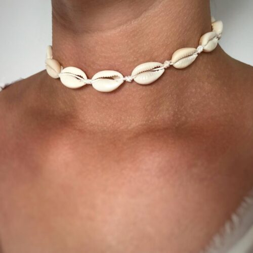 coffee bean seashell rounded necklace
