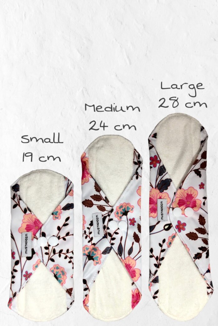 Menstrual Reusable Cloth Sanitary Pads – Organic Bamboo with Polyster Back