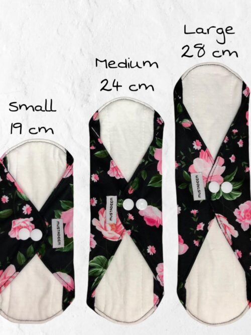 Menstrual reusable Cloth Sanitary Pads – Organic Cotton with Polyester Back