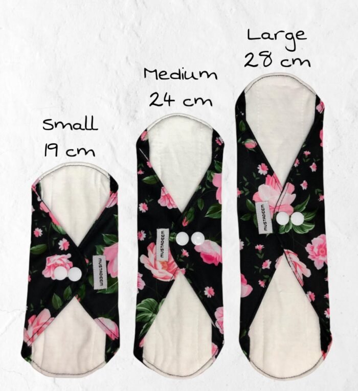 Menstrual reusable Cloth Sanitary Pads – Organic Cotton with Polyester Back