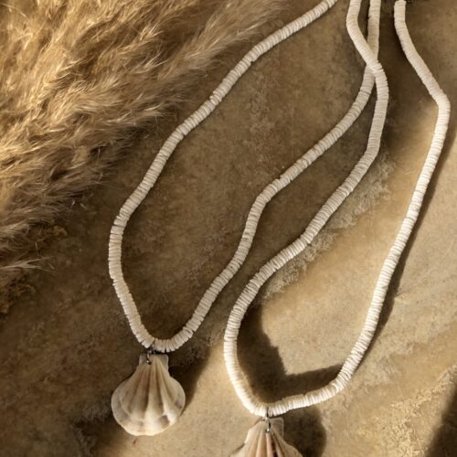 long white seashell necklace
