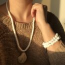 long white seashell necklace