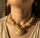 Elegant brown stones with seashell necklace