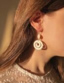 White earrings made of sea-shell nacre