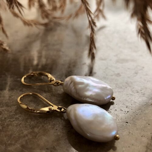 pearl round earrings