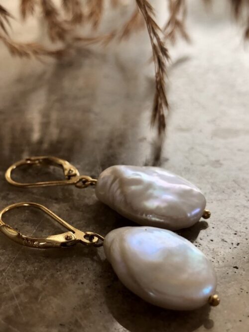 pearl round earrings