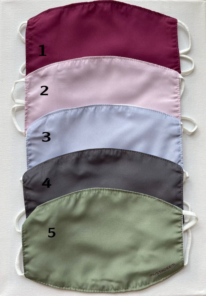Plain Masks with Two Layers – Polyester Outside and Cotton Inside