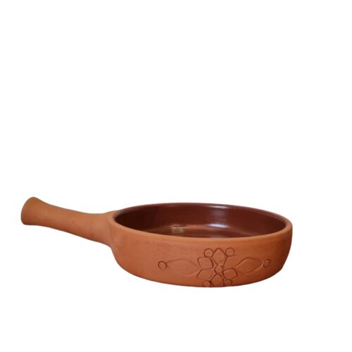 Pottery clay frying pan - small