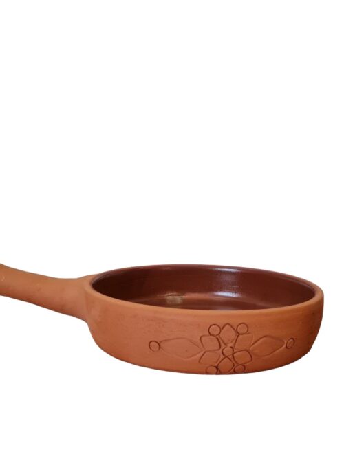 Pottery clay frying pan - small
