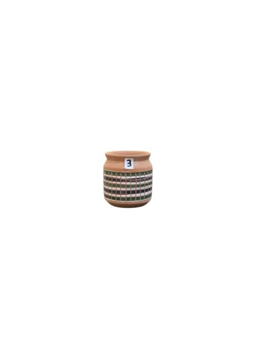 Pottery clay water cup with hand