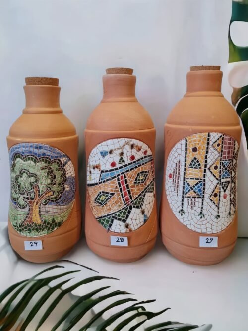 Pottery clay water cup-mosaic