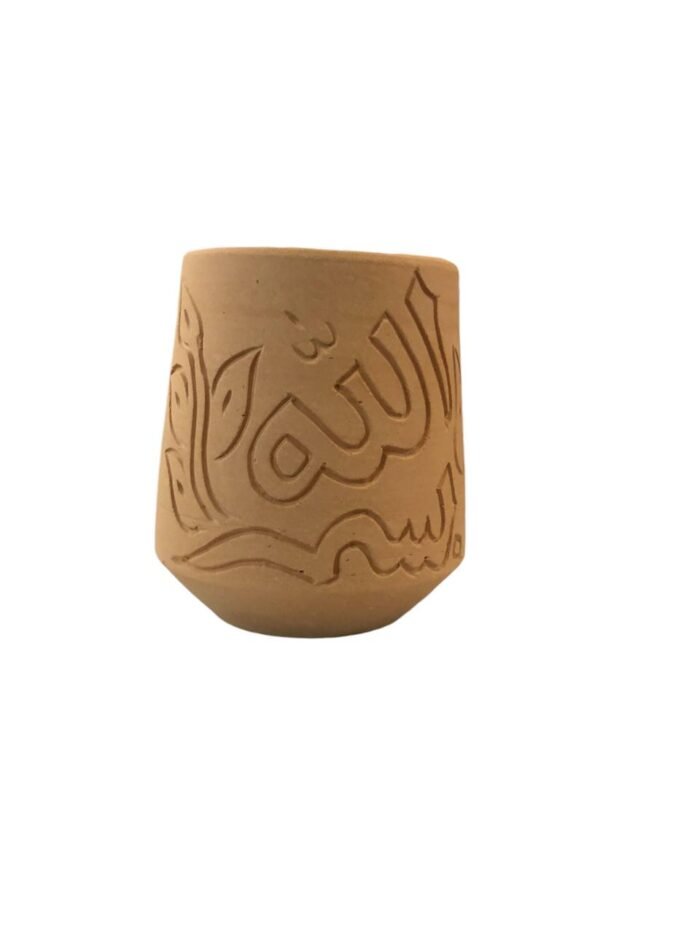 Pottery clay water cup without handles