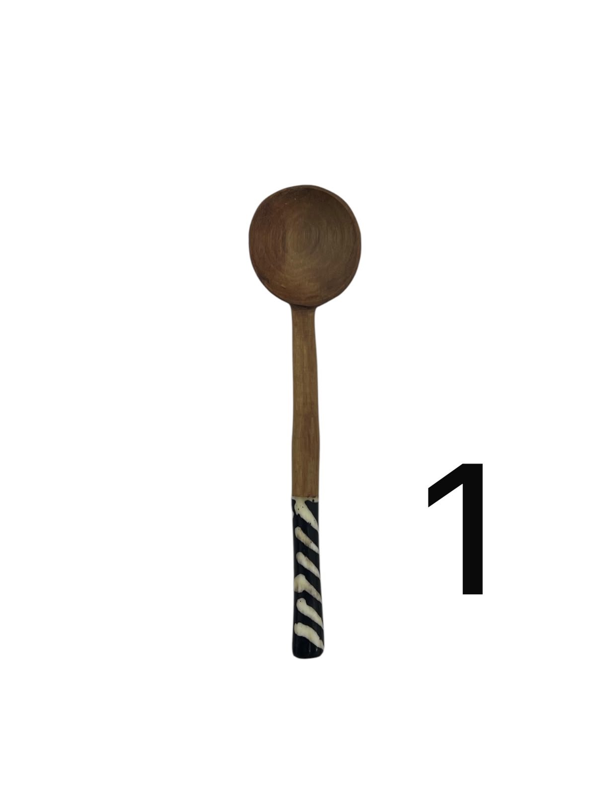 Small Olive Wood Round Spoons - Image 2