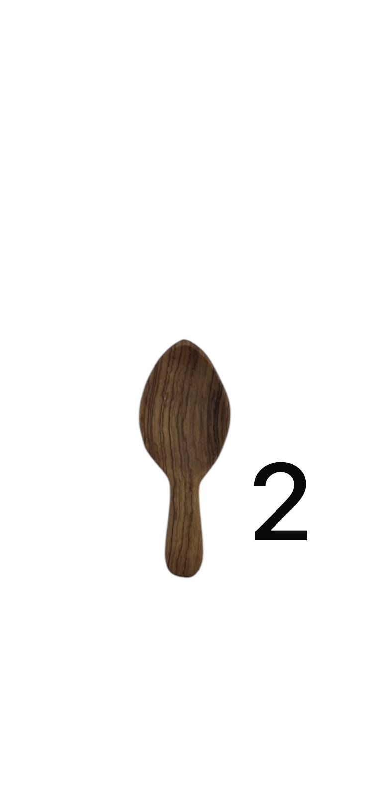 Three-Piece Small Olive Wood Spoon Set (for Sauces, Spices, Coffee & Sugar). - Image 3