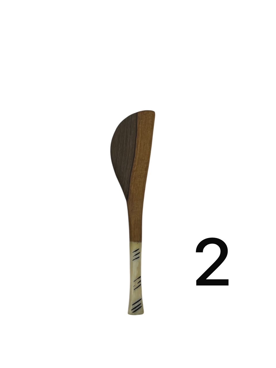 Small Olive Wood Knife (Decorated with Mother-of-Pearl and Ivory). - Image 3