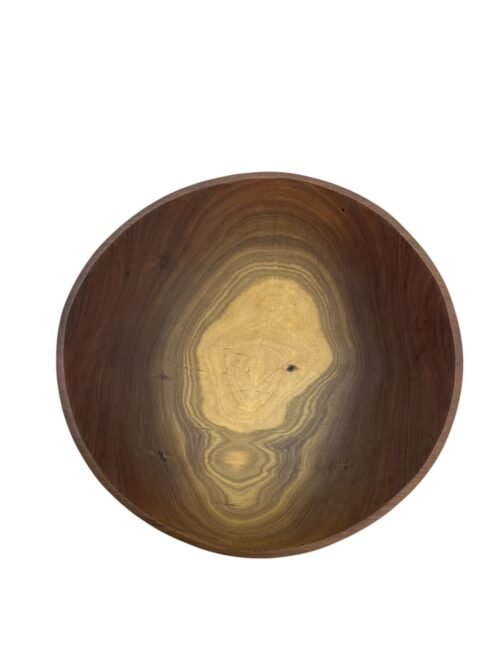 Large Plain Deep Olive Wood Bowl.